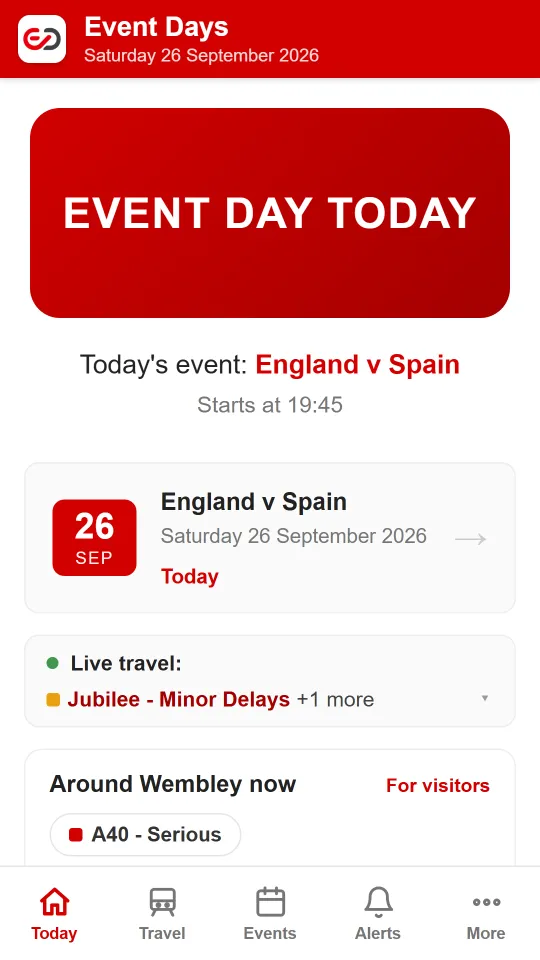 Event Days app: Today: is it an event day?