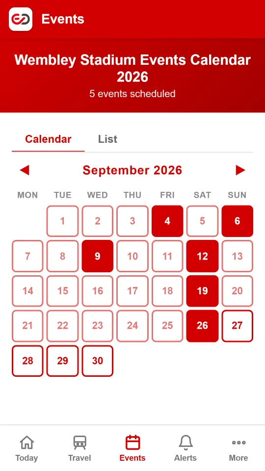 Event Days app: Every event, months ahead